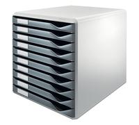LEITZ Module de classement formulaires, 10 tiroirs,gris/gris G