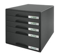 Leitz A4 Bloc de Classement, 5 Tiroirs, Noir, Plus, 52110095