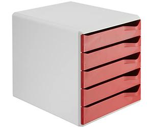 Leitz A4 Bloc de Classement, 5 Tiroirs, Rouge, Post Set, 52800025
