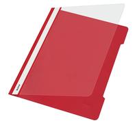 Leitz A4 Standard Plastic File, Pack of 25, 250 Sheet Capacity, Red, 41910025
