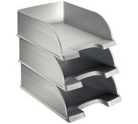 Leitz Corbeille à Courrier A4, Jumbo, Argenté, Plus, 52330084