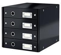 Leitz Bloc de Classement, 4 Tiroirs, A4, Click & Store, 60490095 - Noir