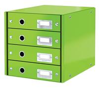 Leitz Bloc de Classement A4, 4 Tiroirs, Click & Store, WOW, Vert, 60490054