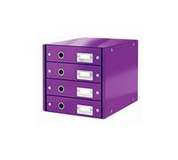 Bloc de classement 4 tiroirs Click & Store Wow - Violet