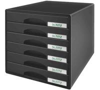 Leitz Bloc de classement Plus 6 petits tiroirs Noir pour enfants