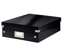 Boîte carton compartimentée multi usages avec couvercle - Noir