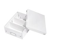 Leitz, Boîte à Compartiments Click et Store A4, Petit Format, Rangement Flexible 2-3 Compartiments, Superposable, Finition PP, Maison Bureau, Blanc WOW, 60570001