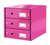 LEITZ Boîte à tiroirs Click & Store WOW 3 tiroirs rose