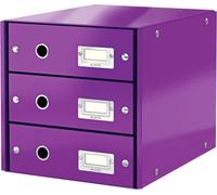 LEITZ Boîte à tiroirs Click & Store WOW 3 tiroirs violet