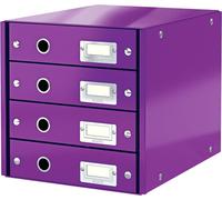 LEITZ boîte à tiroirs Click & Store WOW, 4 tiroirs, violet