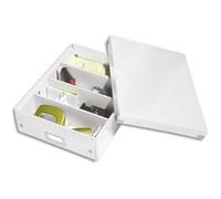 Leitz Boîte compartimentée Click&Store M-Box - Avec couvercle, compartiments amovibles - Blanc