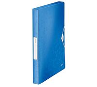 Leitz - Boîte de Classement A4, PP 30 mm, Capacité 250 Feuilles, Fermeture Élastique, Étiquette pour Identification, Bleu WOW, 46290036