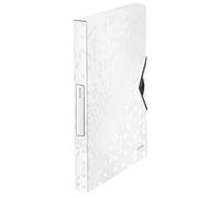 Leitz Boîte de classement A4 WOW - PP 30 mm, 250 feuilles, élastique, blanc - 46290001