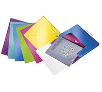 Leitz Boîte de classement A4 PP 30 mm – 250 feuilles, fermeture élastique, étiquette – Assorti WOW