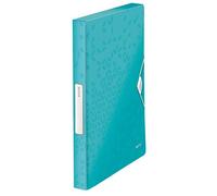 Leitz Boîte de classement A4 WOW – PP 30 mm, 250 feuilles, fermeture élastique – Menthe