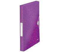 Leitz - Boîte de Classement A4, PP 30 mm, Capacité 250 Feuilles, Fermeture Élastique, Étiquette pour Identification, Violet WOW, 46290062