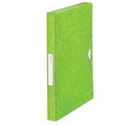 Leitz - Boîte de Classement A4, PP 30 mm, Capacité 250 Feuilles, Fermeture Élastique, Étiquette pour Identification, Vert WOW, 46290054