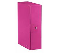 Leitz - Boîte de classement, fermeture à bouton, en carton plastifié, format 25 x 35