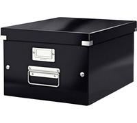 Leitz Boîte de rangement Click & Store format moyen A4 28,1×20×37 cm, en carton 85% recyclé, noir