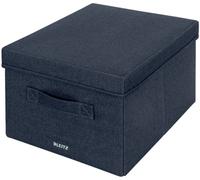 Leitz Boîtes de rangement en tissu avec couvercle – Lot de 2 cubiques, pliables, gris velours moyen
