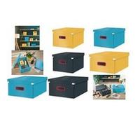 Leitz Boîte de rangement Cosy M – carton solide 85% recyclé, bouton-pression – Bleu