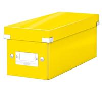 Leitz, Boîte de rangement Click & Store, Format CD (14,3 x 13,6 x 35,2 cm), adapté aux CD et autres objets, Pour le bureau et la maison, Montage bouton pression, Carton recyclé à 84%, Jaune, 60410016