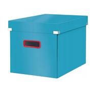 Leitz, Boîte de rangement Click & Store, Format cube L (32 x 31 x 36 cm), pour l'organisation des objets de la maison et du bureau, Montage bouton pression, En carton recyclé à 80%, Bleu, 53470061