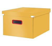 Leitz, Boîte de rangement Click & Store, Format medium (28,1 x 20 x 37 cm), pour l'organisation des objets de la maison et du bureau, Montage bouton pression, En carton recyclé à 85%, Jaune, 53480019