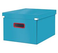 Leitz, Boîte de rangement Click & Store, Format medium (28,1 x 20 x 37 cm), pour l'organisation des objets de la maison et du bureau, Montage bouton pression, En carton recyclé à 85%, Bleu, 53480061