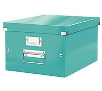 Leitz Boîte de rangement Click & Store, Format moyen A4 (28,1 x 20 x 37cm), pour l'organisation des objets de la maison et du bureau, Montage bouton pression, En carton recyclé à 85%, Menthe, 60440051