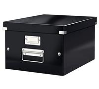 Leitz Boîte de rangement Click & Store format moyen A4 28,1×20×37 cm, en carton 85% recyclé, noir
