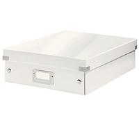 Leitz Boîte de rangement Click & Store, Format moyen avec organiseurs (28,1 x 10 x 37 cm), Pour ranger et organiser tous les accessoires, Montage bouton pression, Carton recyclé à 85%, Blanc, 60580001