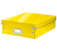 Leitz Boîte de rangement Click & Store, Format moyen avec organiseurs (28,1 x 10 x 37 cm), Pour ranger et organiser tous les accessoires, Montage bouton pression, Carton recyclé à 85%, Jaune, 60580016