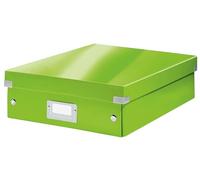 Leitz, Boîte de rangement Click & Store, Format moyen avec organiseurs (28,1 x 10 x 37 cm), Pour ranger et organiser tous les accessoires, Montage bouton pression, Carton recyclé à 85%, Vert, 60580054