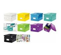 Leitz Boîte de rangement Click & Store, Petit format A5 (22 x 16 x 28,2 cm), pour l'organisation des objets de la maison et du bureau, Montage bouton pression, En carton recyclé à 84%, Noir, 60430095