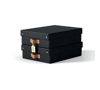 Leitz Boîtes de rangement Puro 2x8L empilables avec couvercle 27x37x10 cm Noir obsidienne