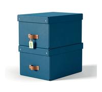 Leitz Boîtes de rangement Puro moyen avec couvercle – 2x17 L empilables bleu 27x37x20 cm
