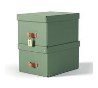 Leitz Boîtes de rangement Puro format moyen 2 unités 17L avec couvercle empilables vert