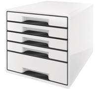 LEITZ Box à tiroirs WOW CUBE 5 tiroirs blanc perle/noir