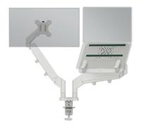Leitz Ergo Support écran + Ordinateur Portable : Bras articulés pour Moniteur 17'' à 32'' et PC 13-17'', inclinable, orientable, Rotation, Charge Totale Jusqu’à 18 kg, VESA, Gris Clair, 65380085