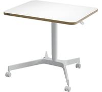 Leitz Bureau assis/debout blanc 65360001 couleur du dessus de table: blanc réglable en hauteur, à roulettes Hauteur max.: 1140 mm