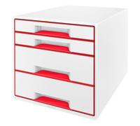 Leitz – Cube de bureau Wow – 4 tiroirs (2 grands, 2 petits) – Blanc Enfants