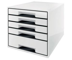 Leitz Bureau Wow Cube 5 Tiroirs 1 Grand Et 4 Petits Tiroirs Buc