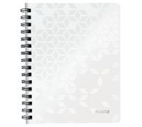 Leitz, Cahier à spirales A5 PP ligné, 160 pages 80g/m², Leitz WOW, Blanc, 46390001