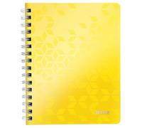 Leitz, Cahier à spirales A5 PP ligné, 160 pages 80g/m², Leitz WOW, Jaune, 46390016