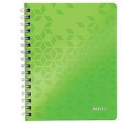 Leitz, Cahier à spirales A5 PP ligné, 160 pages 80g/m², Leitz WOW, Vert, 46390054