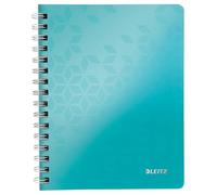 Leitz, Cahier à spirales A5 PP quadrillé, 160 pages 80g/m², Leitz WOW, Menthe, 46410051