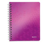 LEITZ Cahier à spirales WOW, 160 pages détachables A4, PP, violet