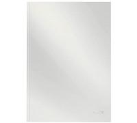 Leitz Cahier A4 ligné, 160 pages, 80 feuilles de papier certifié FSC 80 g/m², solide, couverture rigide résistante aux rayures, pour le bureau, l'école ou comme agenda, série Solid, blanc, 46650001