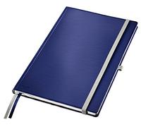 Leitz Style Cahier relié A4 80 feuilles - 160 pages papier ivoire gradué couverture bleu titan carton avec revêtement plastique